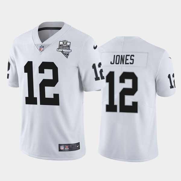 Men's Las Vegas Raiders #12 Zay Jones White NFL 2020 Inaugural Season Vapor Limited Stitched Jersey